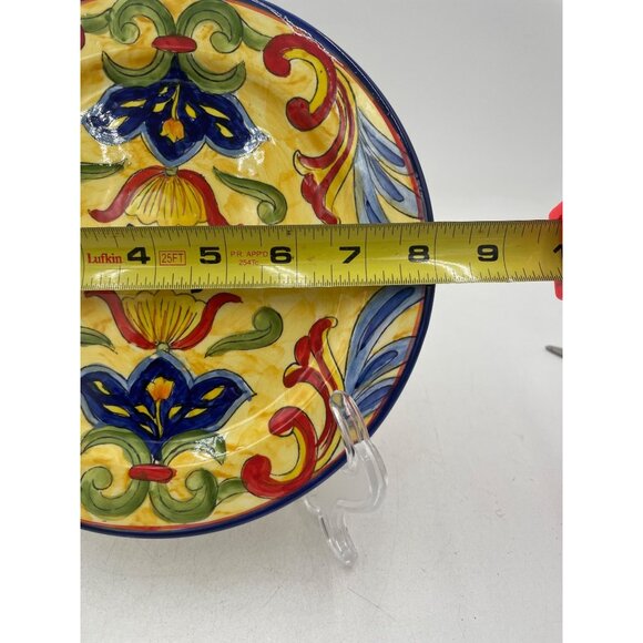 Talavera Hand-Painted Decorative Plate 8" Floral Design Vintage Collectible Made - Picture 3 of 6